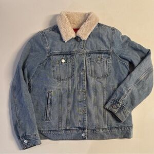 *Guess Denim Sherpa Lined Jacket Women's Size M